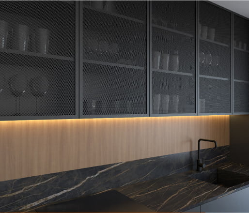 Fronty z siatką - fronty i płyty meblowe Fronty z siatką